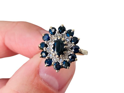 9ct Gold Sapphire & Diamond Ring