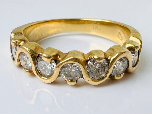 18ct Gold Seven-Stone Diamond Ring