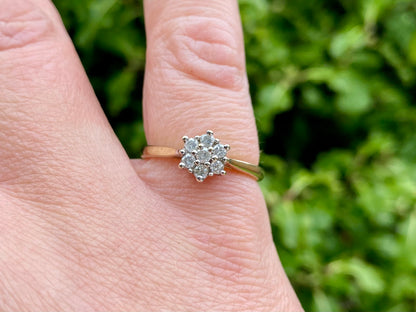 9ct Gold 0.25ct Diamond Daisy Ring