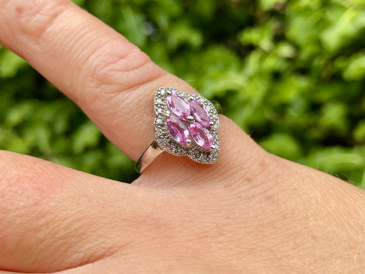 9ct Gold Pink Sapphire & Diamond Ring