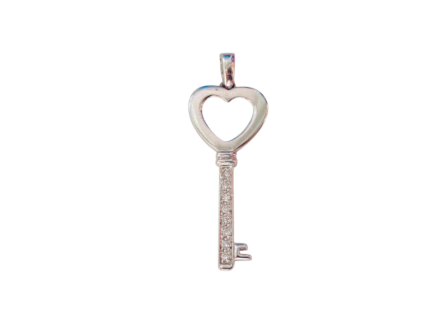 9ct Gold Diamond Key Pendant