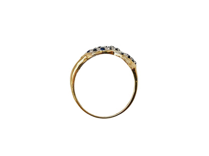 9ct Gold Sapphire & Diamond Dolphin Ring