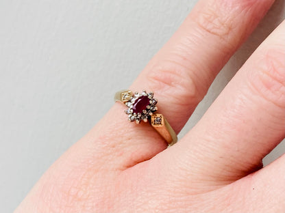 9ct Gold Ruby & Diamond Ring