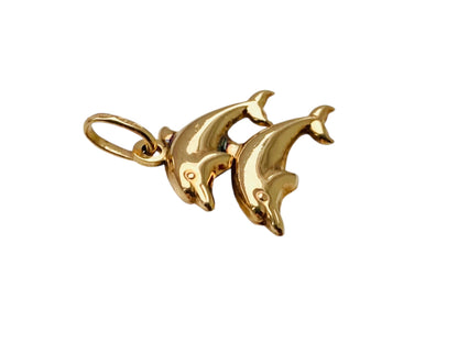 9ct Gold Puffy Dolphin Pendant