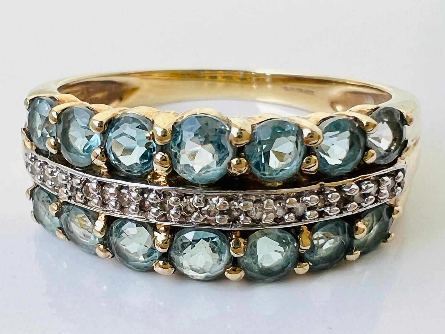 9ct Gold Topaz & Diamond Ring