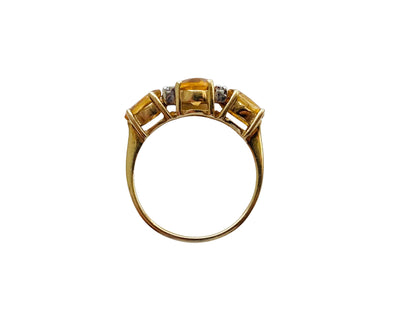 9ct Gold Citrine & Diamond Ring