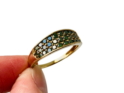 9ct Gold Green Diamond Ring