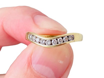 18ct Gold Diamond Wishbone/Chevron Ring