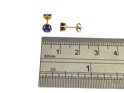 9ct Gold Tanzanite Stud Earrings