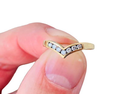9ct Gold Diamond Wishbone Ring