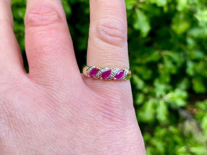 9ct Gold Ruby & Diamond Ring