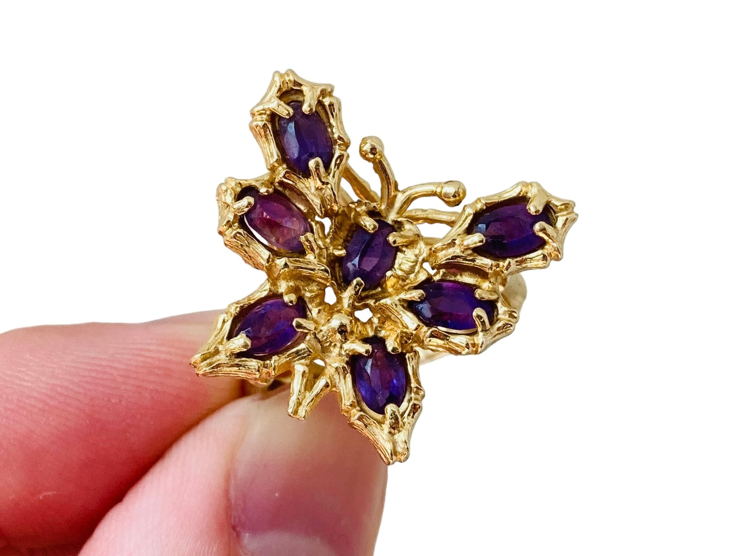 14ct Gold Amethyst Butterfly Ring