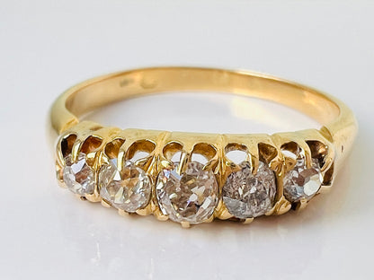 Antique 18ct Gold Five-Stone Diamond Ring