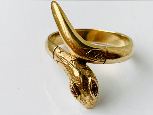 Vintage 9ct Gold Snake Ring