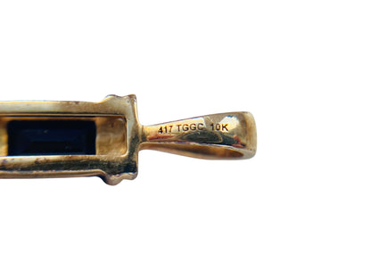 10ct Gold Iolite & Diamond Pendant