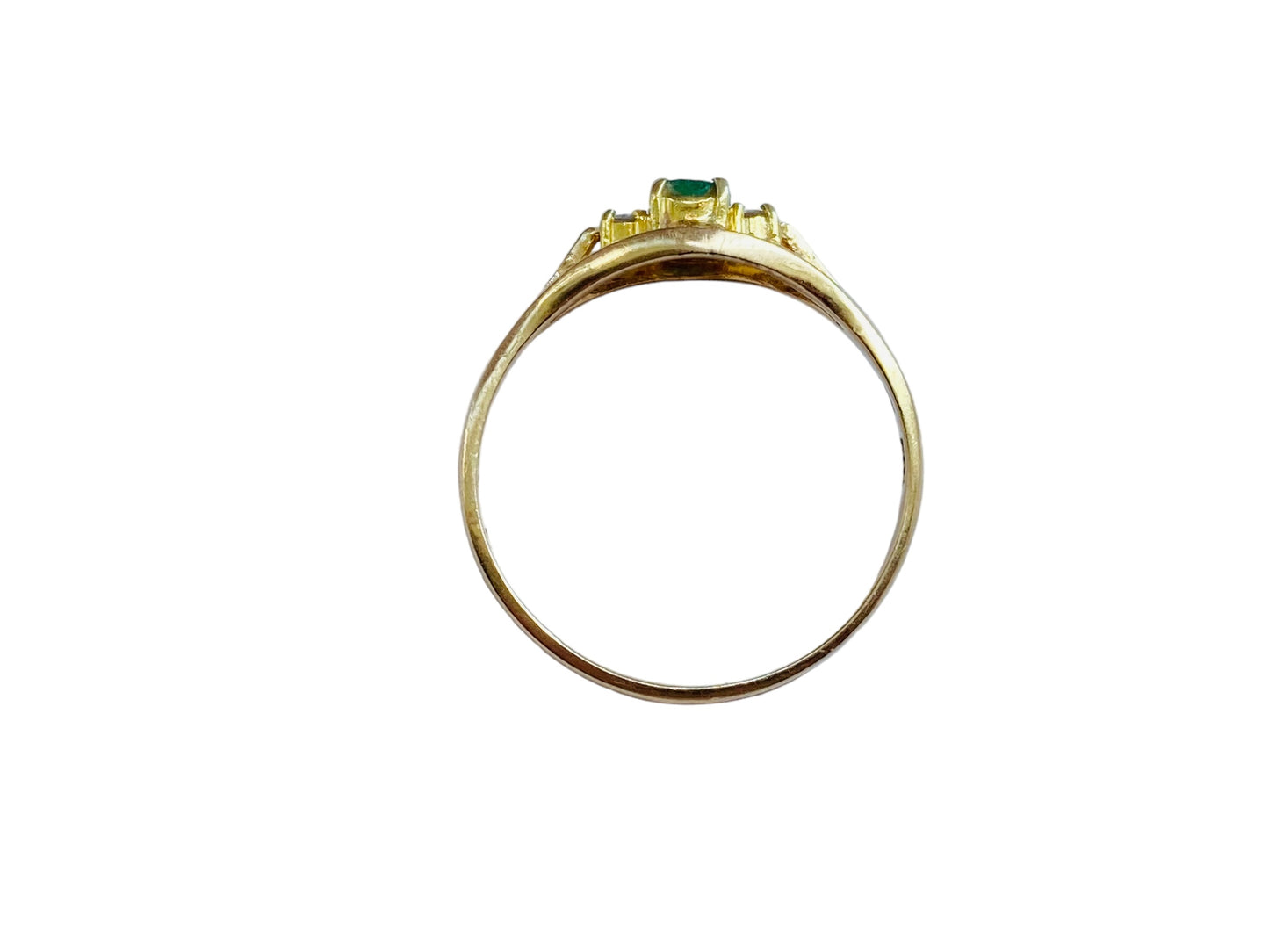 14ct Gold Emerald & Diamond Ring