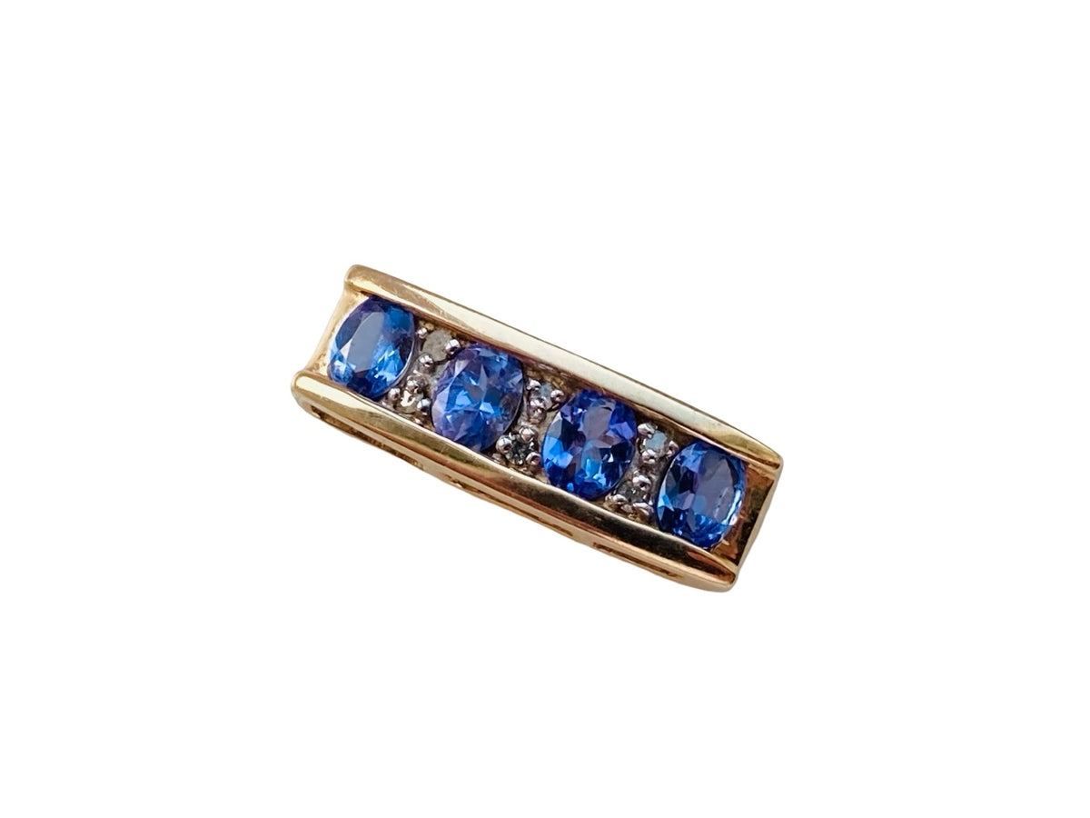 9ct Gold Tanzanite & Diamond Pendant
