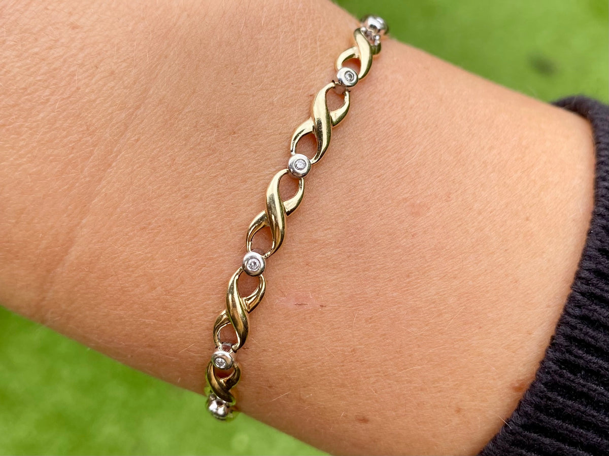 9ct Gold Diamond Bracelet