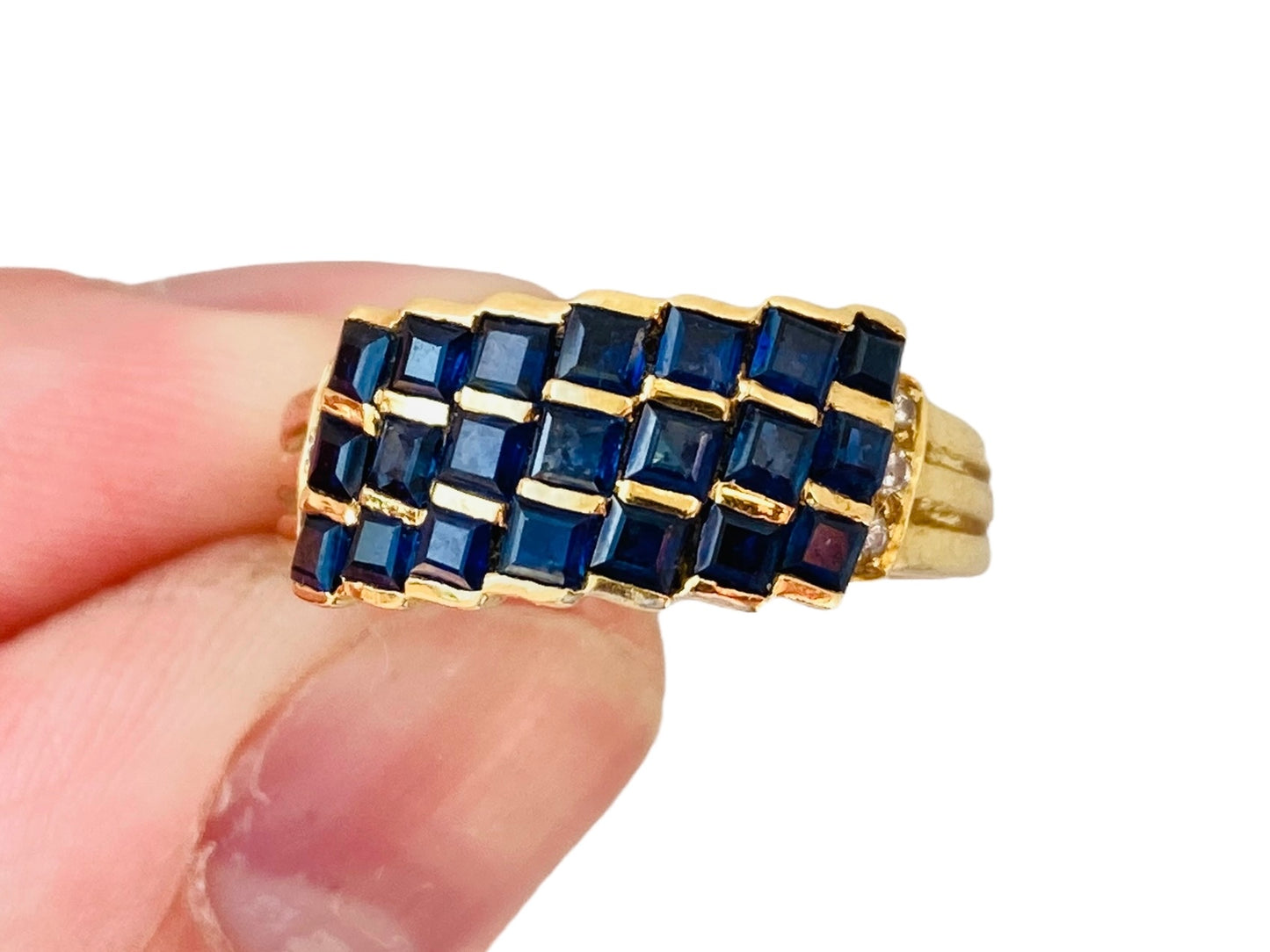 Vintage 18ct Gold Sapphire & Diamond Ring
