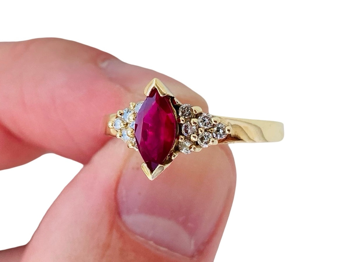 14ct Gold Ruby & Diamond Ring