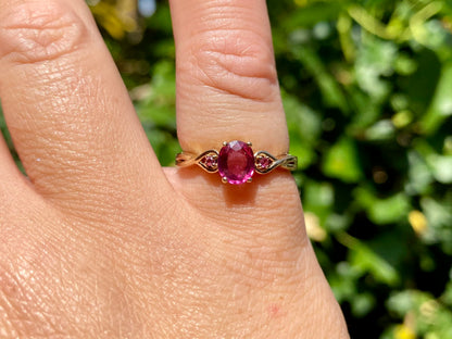 9ct Gold Pink Tourmaline Ring