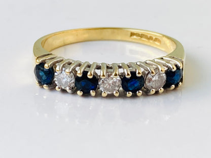 Vintage 18ct Gold Sapphire & Diamond Ring