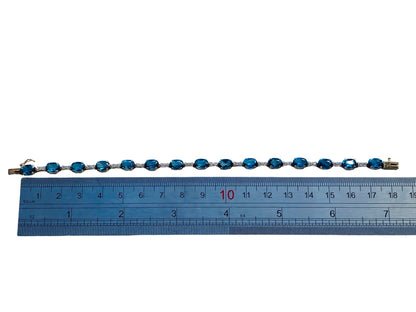Vintage 10ct Gold Topaz & Diamond Bracelet