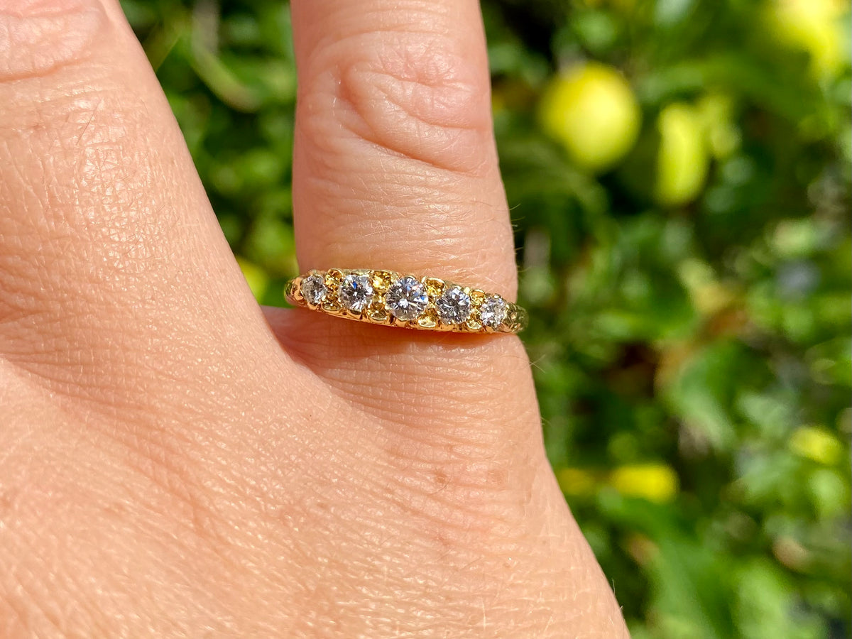 Antique 18ct Gold Five-Stone Diamond Ring