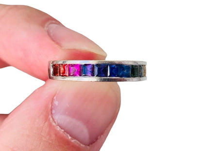 14ct Gold Rainbow Sapphire Ring