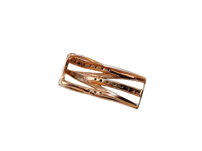 14ct Rose Gold White & Champagne Diamond Pendant
