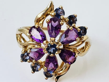 9ct Gold Amethyst & Iolite Ring