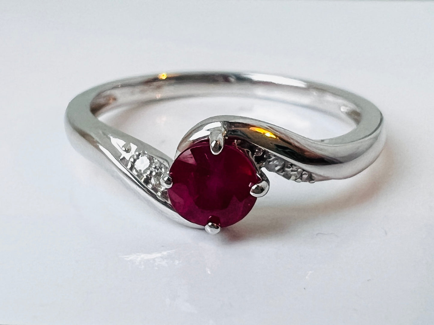 9ct Gold Ruby & Diamond Stacking Ring