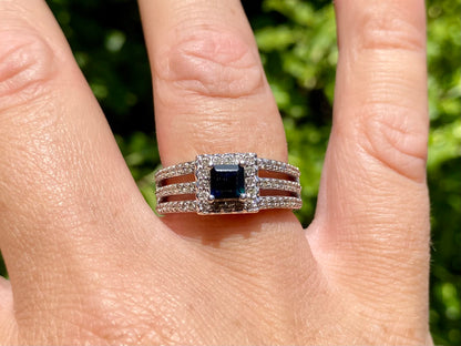 9ct Gold Sapphire & Diamond Ring