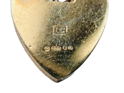 Vintage 9ct Gold Heart Padlock Clasp