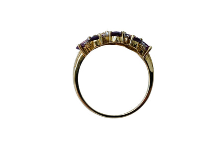9ct Gold Purple Spinel & Diamond Ring