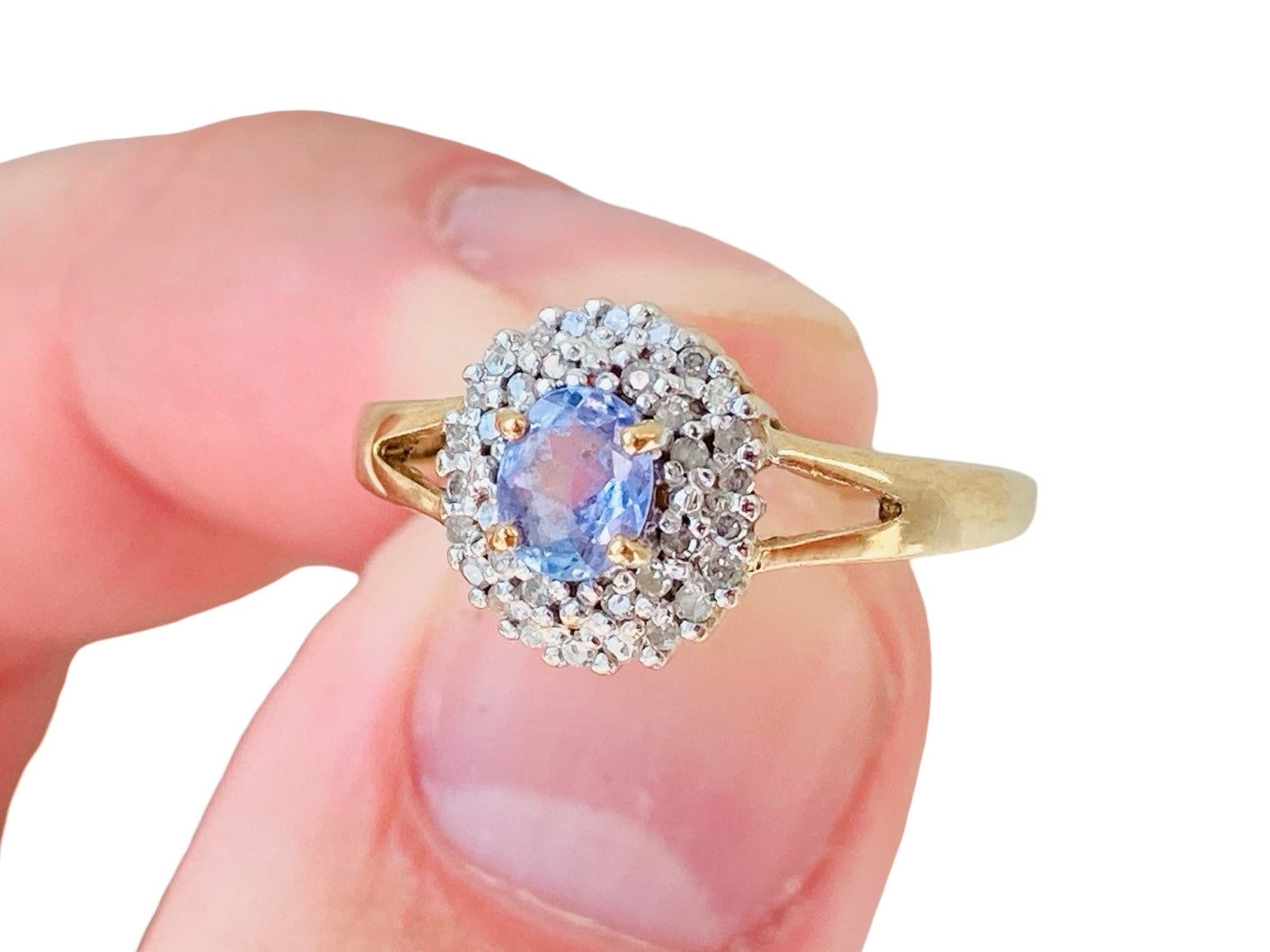 9ct Gold Tanzanite & Diamond Ring