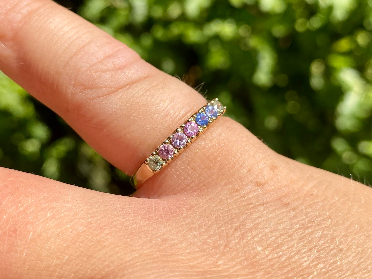 9ct Gold Multi-Coloured Sapphire Ring