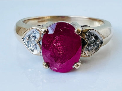 9ct Gold Ruby & Diamond Ring