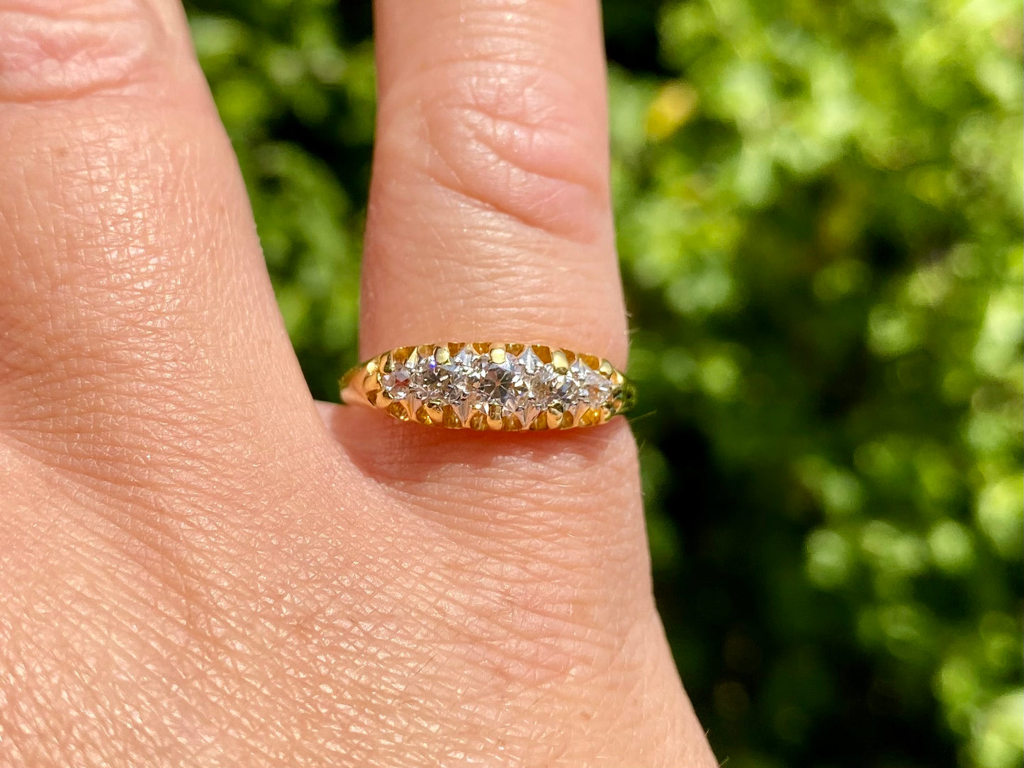 Antique 18ct Gold Five-Stone Diamond Ring