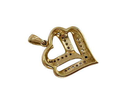9ct Gold Diamond Heart Pendant