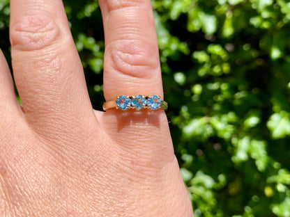 9ct Gold Blue Zircon Ring