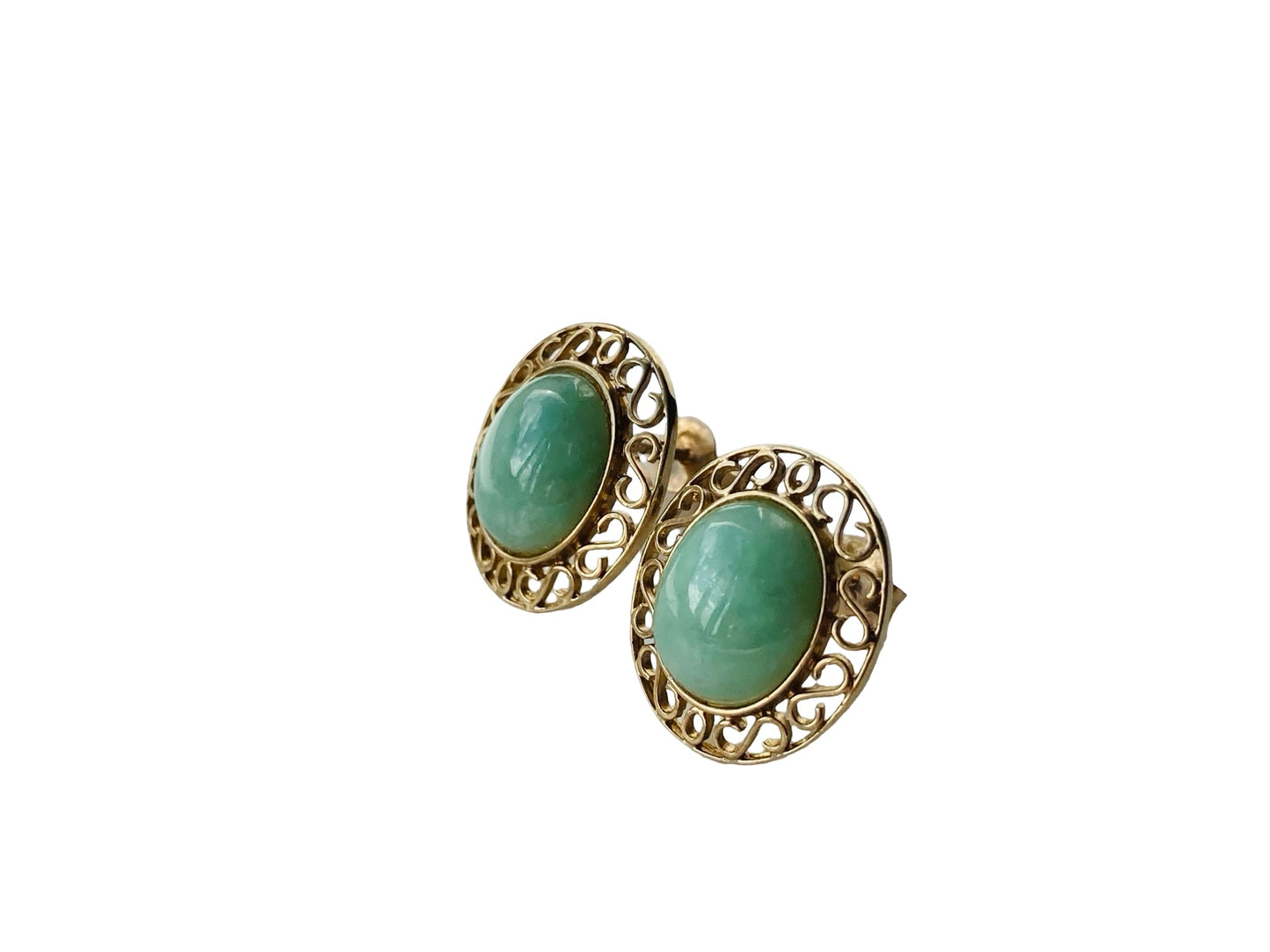 9ct Gold Jade Stud Earrings