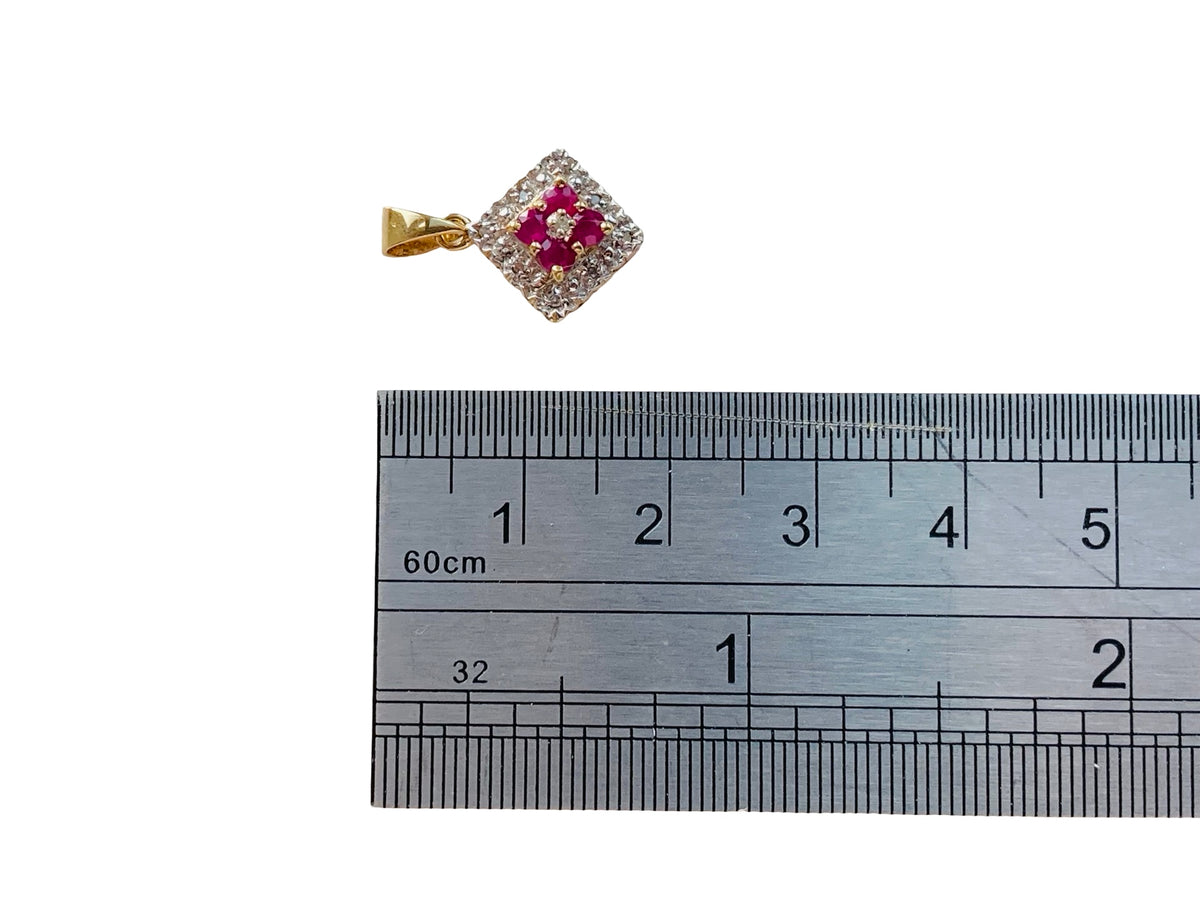 9ct Gold Ruby & Diamond Pendant