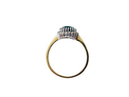 Vintage 9ct Gold Topaz & Diamond Ring