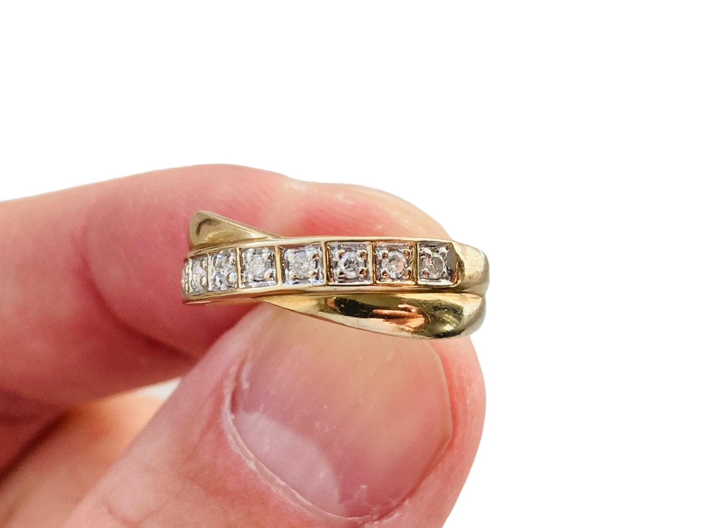 9ct Gold Diamond Crossover Ring