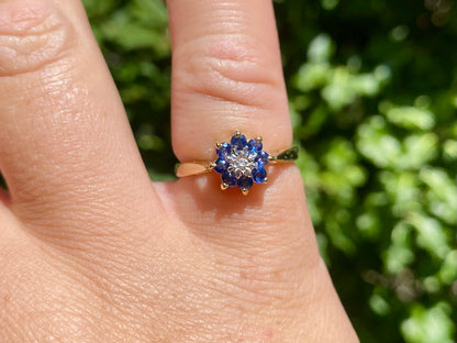 9ct Gold Sapphire & Diamond Ring