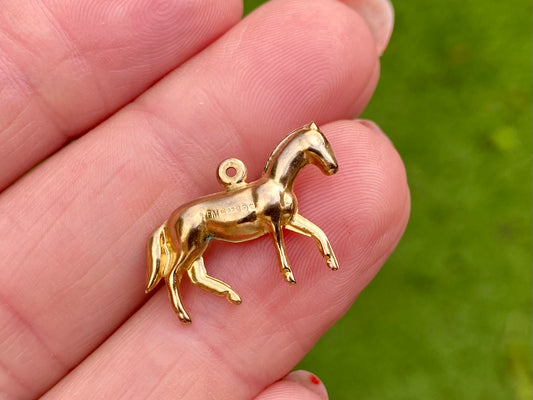 Vintage 9ct Gold Horse Pendant