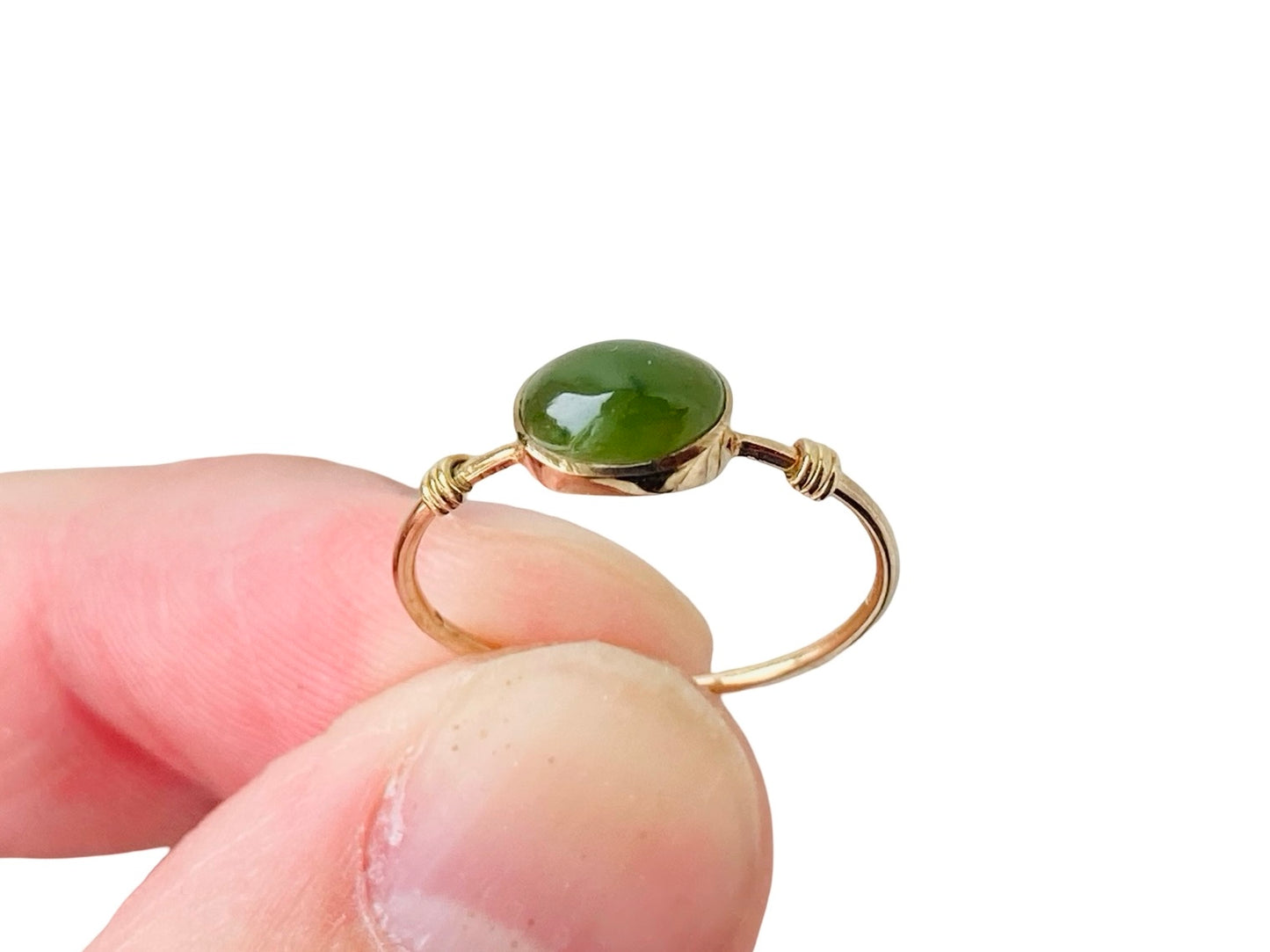 Vintage 9ct Gold Jade Ring