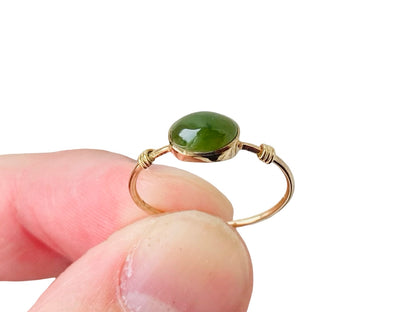 Vintage 9ct Gold Jade Ring