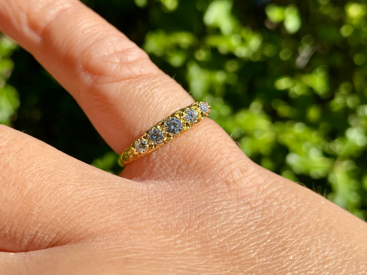 Vintage 18ct Gold Five-Stone Diamond Ring